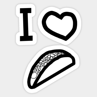 I Heart Tacos Outline Sticker